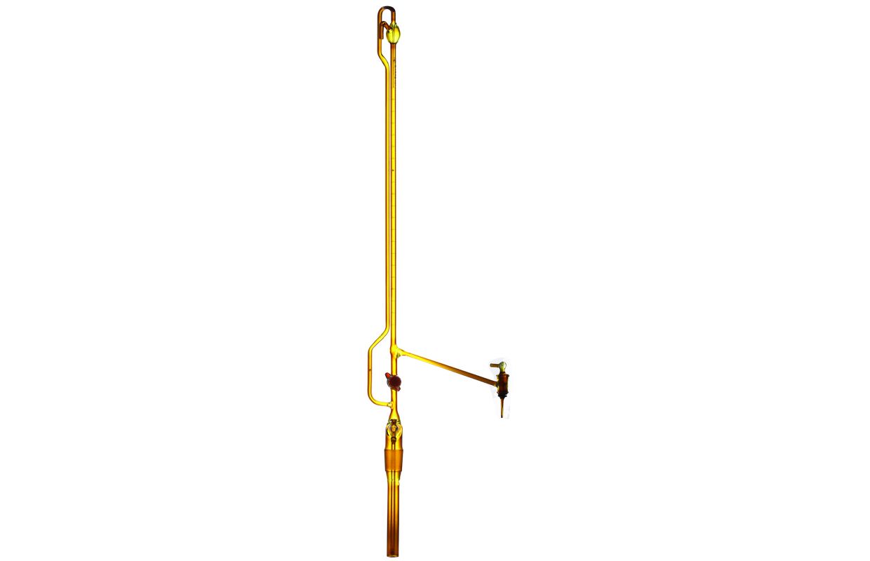 Automatic Buret, Amber, Glass Key, without Reservoir